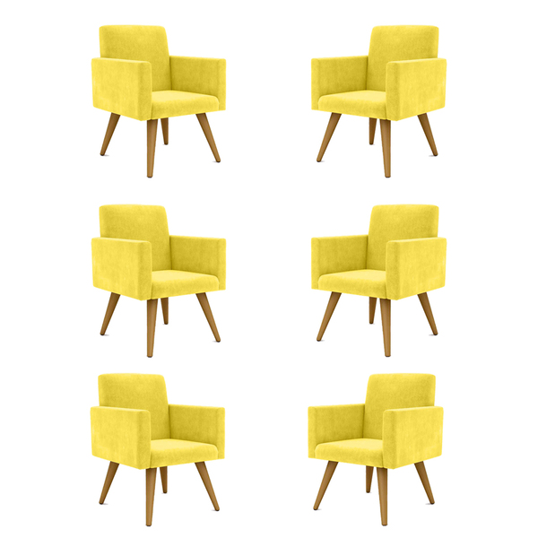 Kit 06 Poltronas Nina Decorativa Para Recepção Balaqui Decor