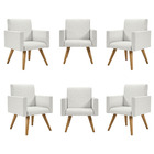 Kit 06 Poltronas Nina Decorativa Para Recepção Balaqui Linho