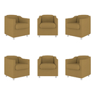 Kit 06 Poltronas Sala De Espera Clinica - Dentista Suede Capu