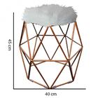 Kit 06 Puff Banqueta Aramado Luna Hexágono Base Bronze Pelúci