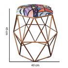 Kit 06 Puff Banqueta Aramado Luna Hexágono Base Bronze Romero