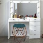 Kit 06 Puff Banqueta Aramado Luna Hexágono Base Bronze Suede