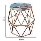 Kit 06 Puff Banqueta Aramado Luna Hexágono Base Bronze Triâng