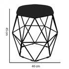 Kit 06 Puff Banqueta Aramado Luna Hexágono Base Preto Corino