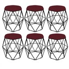 Kit 06 Puff Banqueta Aramado Luna Para Penteadeira Hexágono B