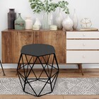 Kit 06 Puff Banqueta Aramado Luna Para Penteadeira Hexágono B