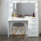 Kit 06 Puff Banqueta Aramado Luna Para Penteadeira Hexágono B