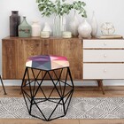 Kit 06 Puff Banqueta Aramado Luna Para Penteadeira Quarto Hex