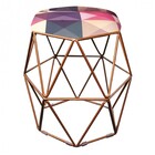 Kit 06 Puff Banqueta Aramado Luna Para Penteadeira Quarto Hex