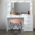 Kit 06 Puff Banqueta Aramado Luna Sala Quarto Hexágono Base P