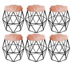 Kit 06 Puff Banqueta Aramado Luna Sala Quarto Hexágono Base P