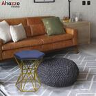 Kit 06 Puff Banqueta Louis Industrial Hexágono Ferro Dourado