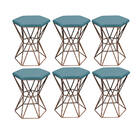 Kit 06 Puff Banqueta Louis Industrial Para Penteadeira Sala H