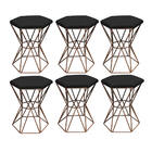 Kit 06 Puff Banqueta Louis Industrial Para Penteadeira Sala H