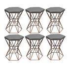 Kit 06 Puff Banqueta Louis Industrial Para Penteadeira Sala H