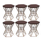 Kit 06 Puff Banqueta Louis Industrial Para Penteadeira Sala H