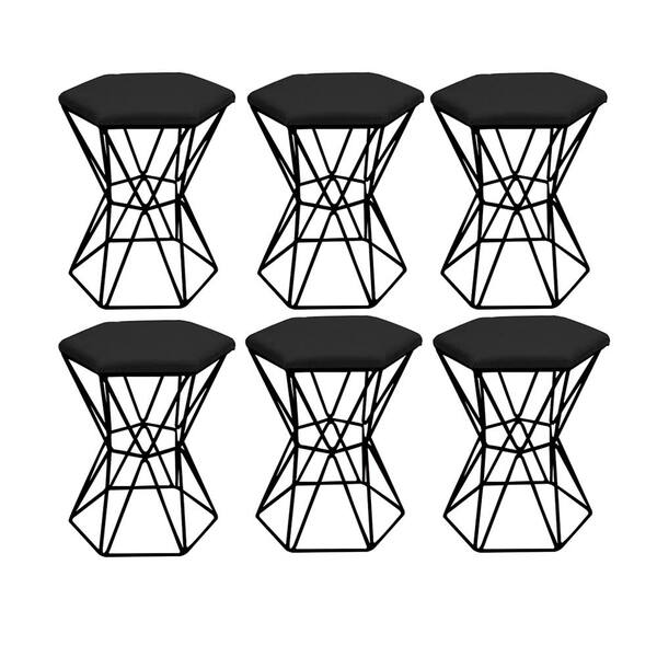 Kit 06 Puff Banqueta Louis Industrial Para Penteadeira Sala H