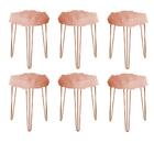 Kit 06 Puffs Banqueta Alta Bita Industrial Pé De Pelúcia Rose