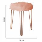 Kit 06 Puffs Banqueta Alta Bita Industrial Pé De Pelúcia Rose