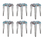 Kit 06 Puffs Banqueta Alta Bita Industrial Sala Penteadeira P