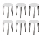 Kit 06 Puffs Banqueta Alta Bita Industrial Sala Penteadeira P