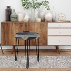 Kit 06 Puffs Banqueta Alta Bita Industrial Sala Penteadeira P