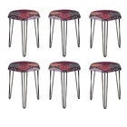 Kit 06 Puffs Banqueta Alta Bita Industrial Sala Penteadeira P