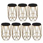 Kit 07 Banqueta Alta Aramado Liz Dourado Preto