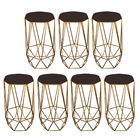 Kit 07 Banqueta Alta Aramado Liz Para Cozinha Bar Balcão Bist