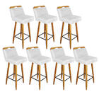 Kit 07 Banqueta Alta C/ Encosto Lith Para Cozinha Bar Balcão
