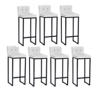 Kit 07 Banqueta Alta C/ Encosto Lucca Industrial Cozinha Balc