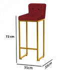 Kit 07 Banqueta Alta C/ Encosto Lucca Industrial Cozinha Ferr