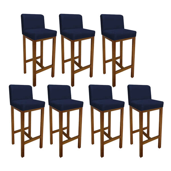 Kit 07 Banqueta Alta Com Encosto Aila Cozinha Balcão Bistrô B