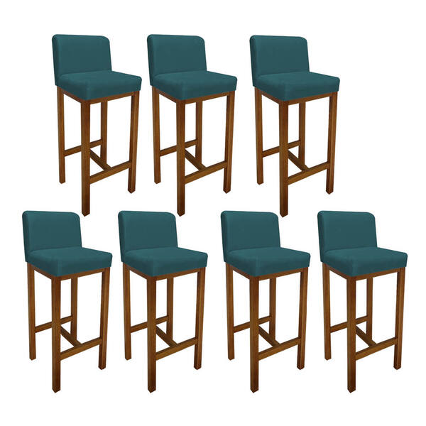 Kit 07 Banqueta Alta Com Encosto Aila Cozinha Balcão Bistrô B