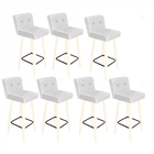 Kit 07 Banqueta Alta Com Encosto Lana Cozinha Balcão Bistrô P