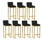 Kit 07 Banqueta Alta Com Encosto Lucca Industrial Cozinha Bal