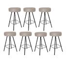 Kit 07 Banqueta Alta Laisa Preto Corino Bege