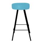 Kit 07 Banqueta Alta Laisa Preto Suede Azul Turquesa