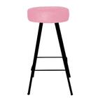Kit 07 Banqueta Alta Laisa Redonda Preto Rose Gold