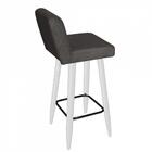 Kit 07 Banqueta Alta Lana Branco Cinza