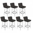 Kit 07 Banqueta Alta Lana Branco Cinza