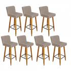 Kit 07 Banqueta Alta Lana Castanho Bege