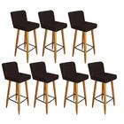 Kit 07 Banqueta Alta Lana Castanho Marrom