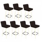 Kit 07 Banqueta Alta Lana Cozinha Preto Marrom