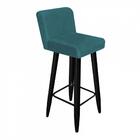 Kit 07 Banqueta Alta Lana Preto Suede Azul Turquesa