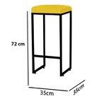 Kit 07 Banqueta Alta Lara Ferro Preto Amarelo