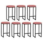 Kit 07 Banqueta Alta Lara Preto Suede Rose Gold