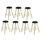 Kit 07 Banqueta Alta Lari Eiffel Dourado Preto