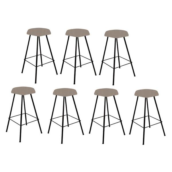 Kit 07 Banqueta Alta Lari Eiffel Preto Bege