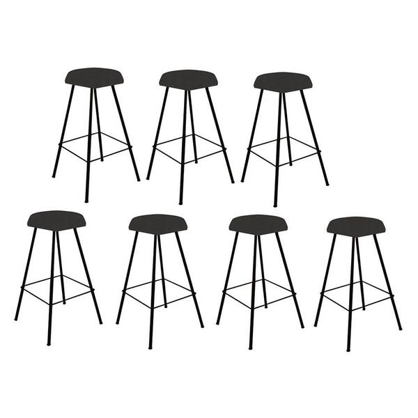 Kit 07 Banqueta Alta Lari Eiffel Preto Cinza